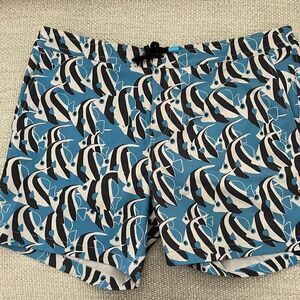 Tori Richard Sink Or Swim Fish Men’s Swim Shorts Zipper Fly Drawstring, 40, NWOT
